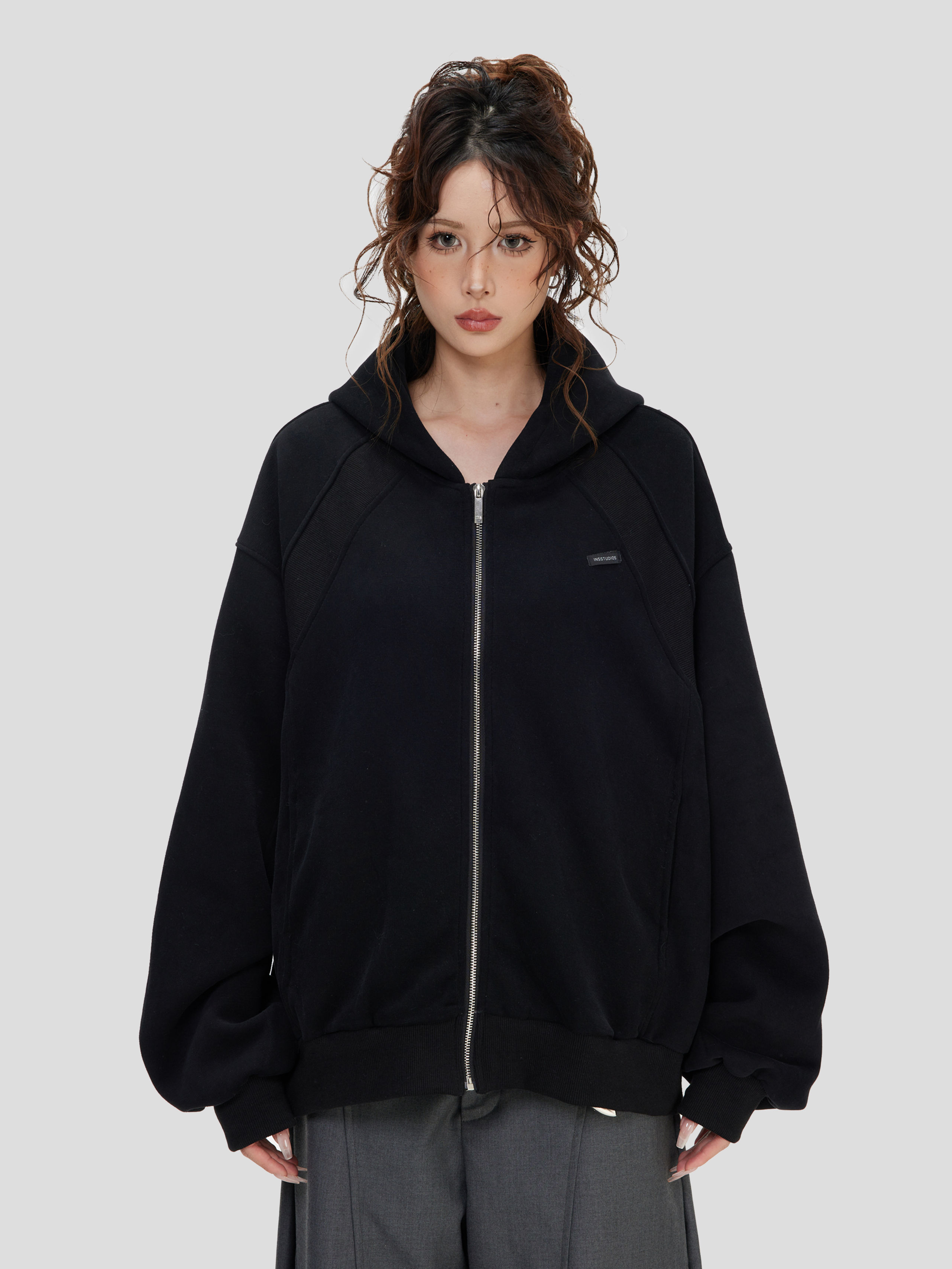 China-Chic American "Splicing, Deconstructing and Pressing" cardigan sweater loose short top coat