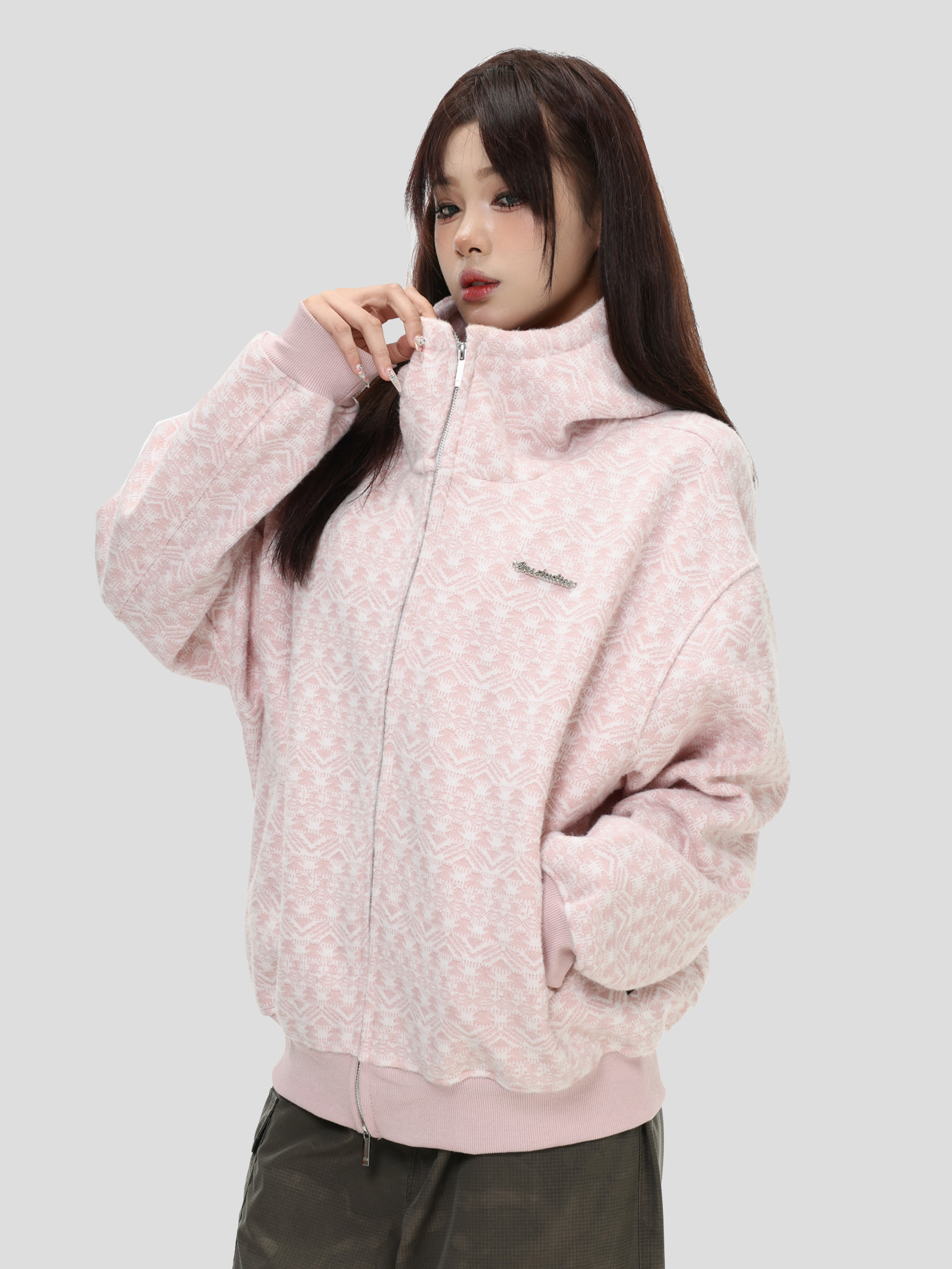 China-Chic Couple's "Velvet Shafer Island Hoodie" Loose plush cardigan coat