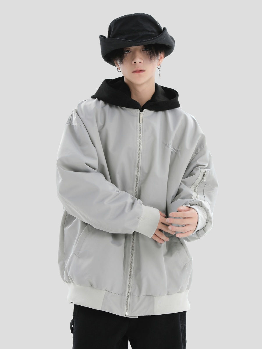 China-Chic Couple American Embroidery LOGO Pilot Jacket Loose Baseball Coat Men