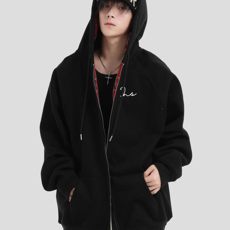 INStudios China-Chic Couple American Patchwork Plaid Fake Two Piece Sweater Loose Plush Cardigan Coat